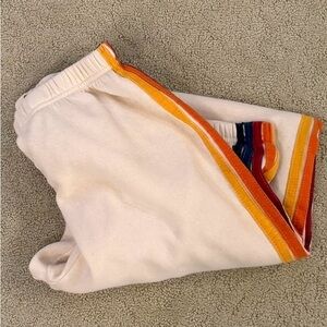 White aviator nation sweat pants